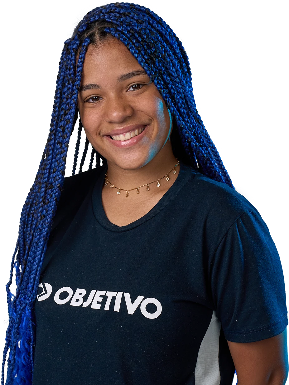 Estudante do Colégio Objetivo DF em uniforme escolar