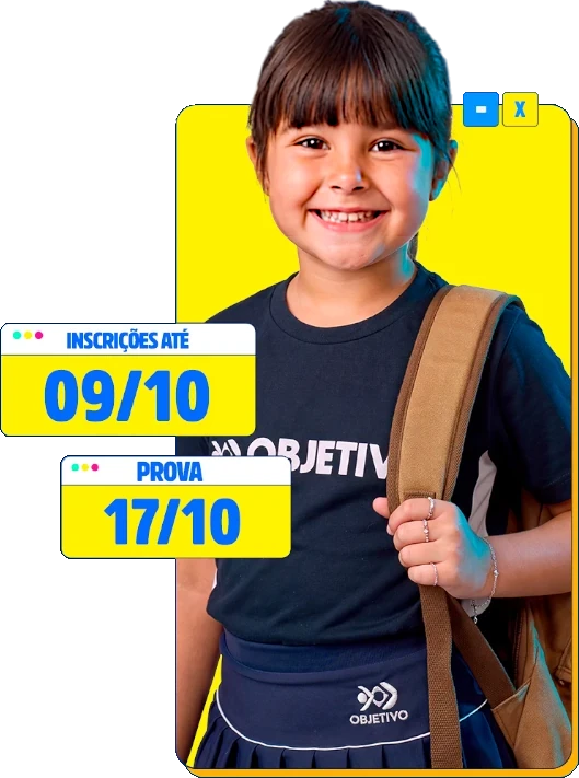 Aluna do Colégio Objetivo DF no formato celular com inscrições até 09/10 e prova 17/10