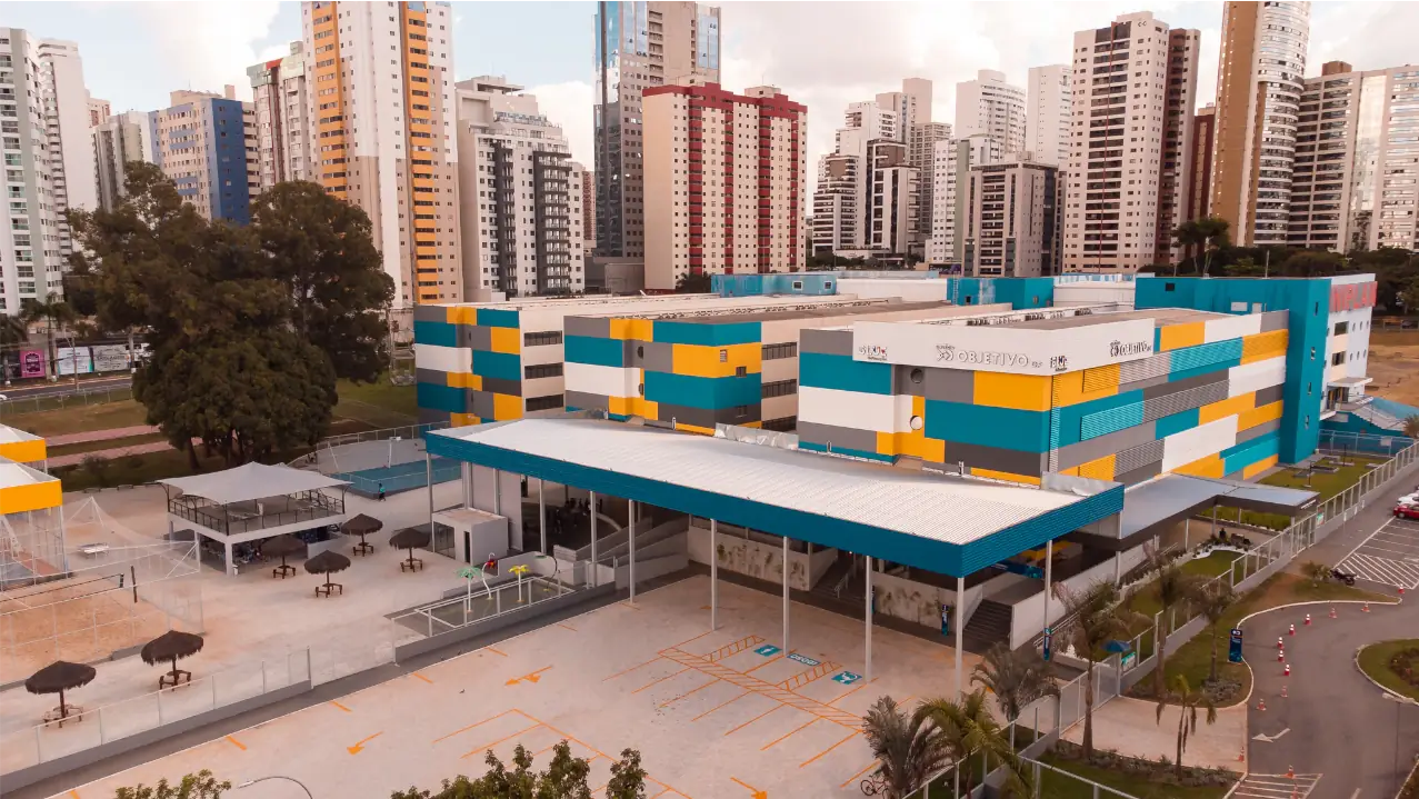 Fachada Oficial da Unidade Águas Claras - Colégio Objetivo DF Unidade Águas Claras